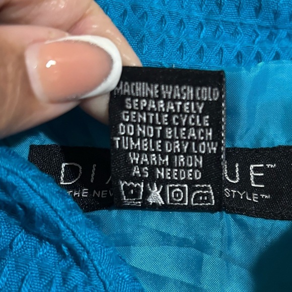 Dialoque Womens 3X Cardigan bright aqua color 100% cotton - Picture 3 of 6